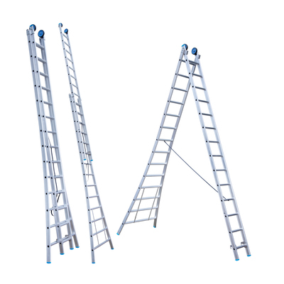 667214: Schuifladder 2-delig - 2 x 14 treden - 3,80/6,00 m - 18,0 kg