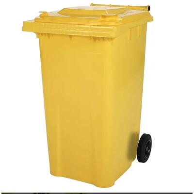 610312: Mini container met 2 wielen - 240 l - GEEL