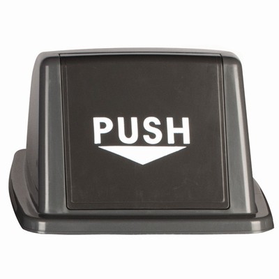 750344: Push deksel dome voor afvalbak Bomabin Select Flat - ZWART