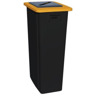 750438: Bomabin Select Flat met papierdeksel - 60 l - ZWART - deksel GEEL
