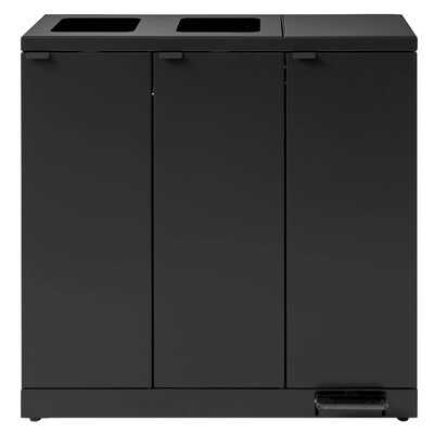 750485: Bomabin Select Bica - 3 x 65 l - ZWART - open/open/pedaal