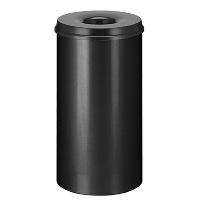 620801: Poubelle anti-feu en métal - 50 l - NOIR