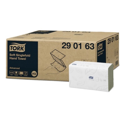 779010: Tork Advanced Hand Towel Singlefold 2ply 23x25cm 15x250pcs - 290163