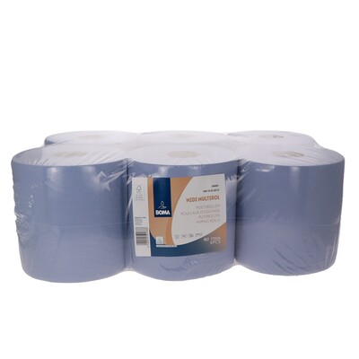 773104: Midi Centerfeed Multirol - recycled tissue - 1 laags - 300 m x 20 cm - BLAUW - 6 rollen