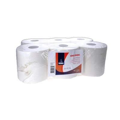 775972: Mini Jumbo toiletpapier - zuiver tissue - 2 laags - 180 m - WIT - 12 rollen