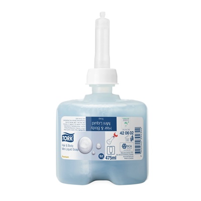 779056: Tork Premium Soap Liquid Mini Hair & Body - 475 ml (Tork Mevon 66, Mini, hair & body) - 4206