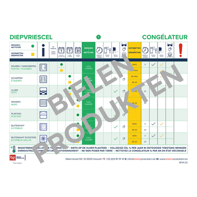 Plan d'hygiène Congélateur