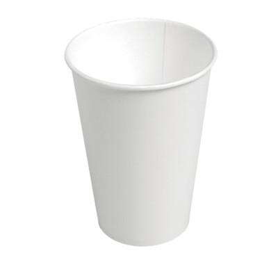 Disposable drinking cups cardboard - 180 ml - WHITE - 100 pieces