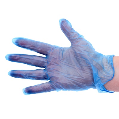 Wegwerphandschoenen vinyl - ongepoederd - BLAUW - 100 stuks - MEDIUM