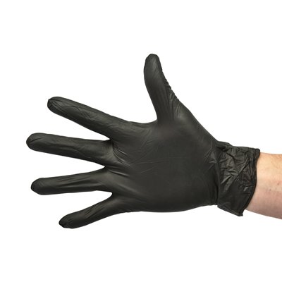Wegwerphandschoenen nitril extra strong - ongepoederd - ZWART - 100 stuks - SMALL