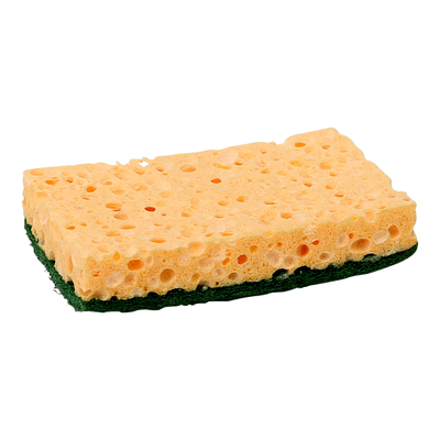 Schuurspons - 11 x 7 x 2.3 cm - GEEL/GROEN - 5 stuks