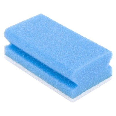 Schuurspons synthetisch - 13 x 7 cm - BLAUW/WIT - 5 stuks