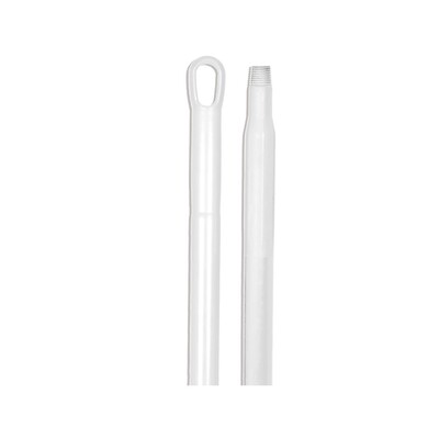 Ergonomic monobloc handle with screw thread - 150 cm - WHITE