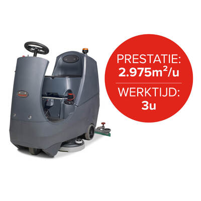Schrob/zuigmachine Numatic CRL8055 NX1K graphite opzitmodel incl. 1 batterij - Recupel inbegrepen