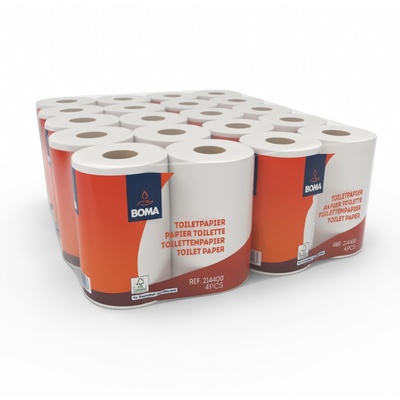 Papier toilette traditionnel - tissu pur - 2 plis - 400 coupons - gaufré - BLANC - 40 rouleaux (10x4)