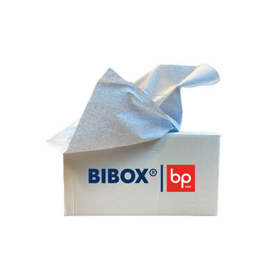 BIBOX non-woven essuies bleues 65gr 1c 2x160pcs boîte distributrice