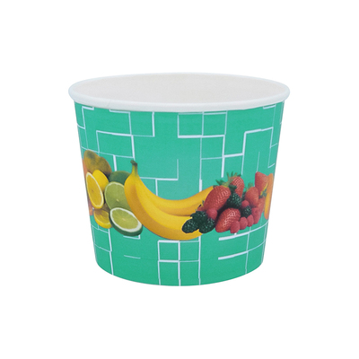 Gobelet à glace rond en carton 140cc vert avec fruits 1800pcs
