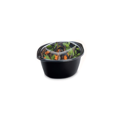 Mosselpot Rond Pp Zwart 2300cc + Deksel 245x206x125mm 150st - Inclusief FOST PLUS bijdrage