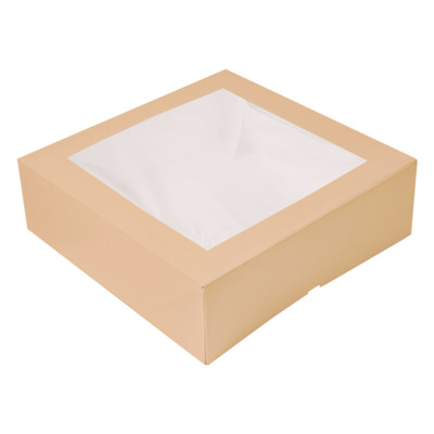 Cateringdoos Kraft Met Venster 32x32x10cm 100st - Inclusief FOST PLUS bijdrage