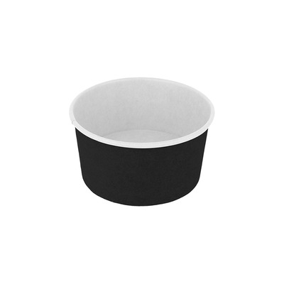 Bakje karton rond 150cc Ø8,5x4,5cm zwart/wit 2000st - Inclusief FOST PLUS bijdrage