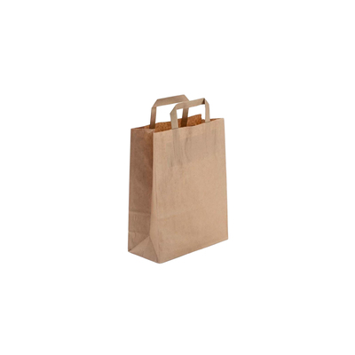 Draagtas In Bruine Kraft Met Handvat 220+100x280mm 250st - Inclusief FOST PLUS bijdrage