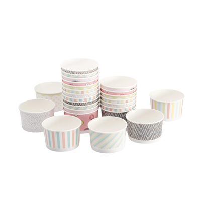 Ijsbeker Karton Rond 245cc Pastelmix 600st