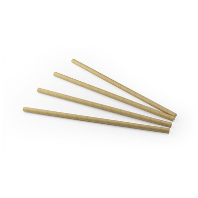 Straight Paper Straw Kraft ø8mm/24cm 100pcs