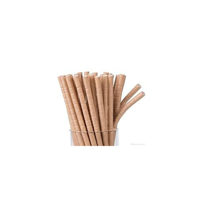 Drinkrietjes papier plooibaar - Ø 5,8 mm - 22 cm - 200 stuks - BRUIN
