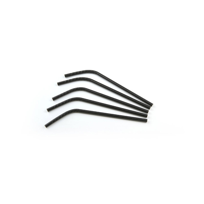 Drinkrietjes papier plooibaar - Ø 6 mm - 21 cm - 200 stuks - ZWART
