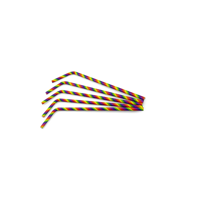 Rietje Papier Plooibaar Rainbow Ø6mm/24cm 24x200st