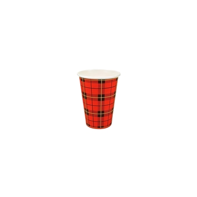 Budget drinkbeker karton 180ml geruit Ø70,3mm 25x100st