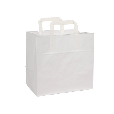 Draagtas In Witte Kraft Met Handvat 260x170x270mm 250st - Inclusief FOST PLUS bijdrage