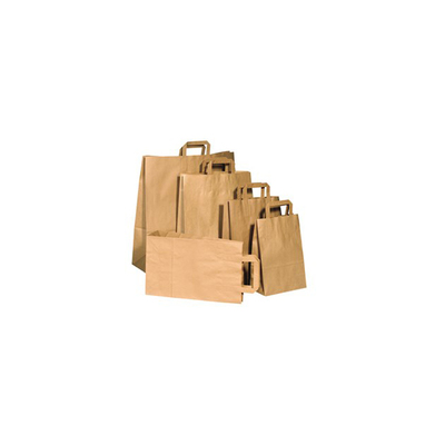 Draagtas in bruine kraft met handvat 320+150x430mm 250st - Inclusief FOST PLUS bijdrage