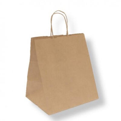 Draagtas In Bruine Kraft Met Handvat 260+200x270mm 250st - Inclusief FOST PLUS bijdrage