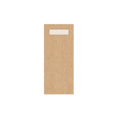 Bestekzakje met servet 2-laags - eco recycled - 20 x 8,5 cm - 500 stuks - BRUIN