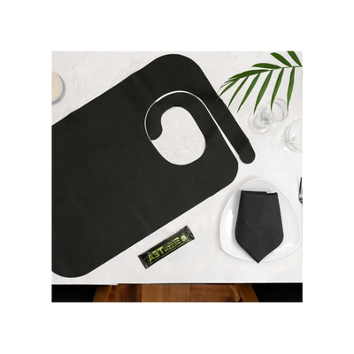 Bib black spunbond 60g/m2 36x60cm 100pcs