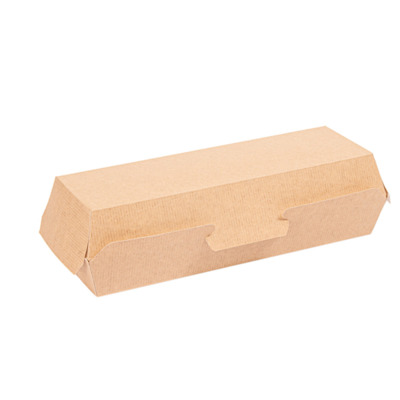 Bakje Kraft Recht. Met Deksel Karton 232x90x63mm 450st - Inclusief FOST PLUS bijdrage