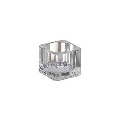 Tealight Holder Square Transp. H40xb55mm 6pcs