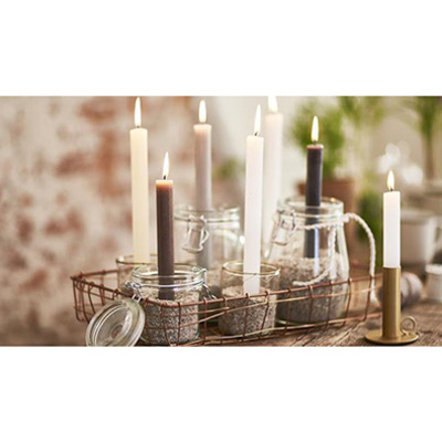 Bougies de tables rustiques 27cm durée de comb. 13h 16pcs