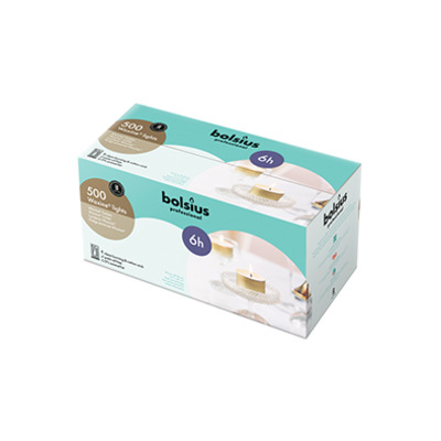 Theelichten met gouden huls brandduur 6u 500st
