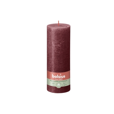 Rustic Pillar Candle 68x190mm red 85h 4pcs