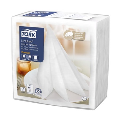 Tork Linstyle Napkin - WHITE - 4-v - 39 x 39 cm - 14 x 50 pieces - 478722