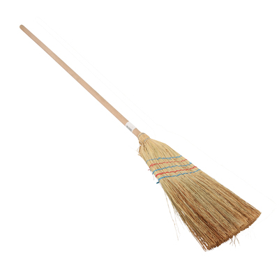 Balai paille de riz - 5 fils - avec manche en bois