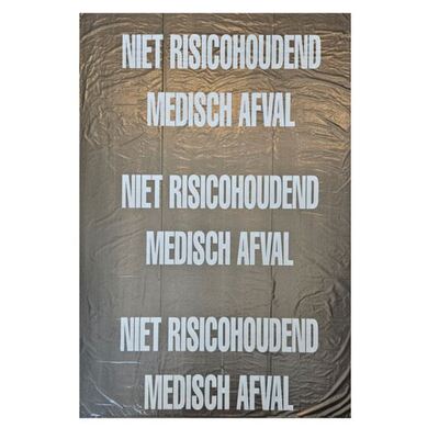 HD bag - 70 x 110 cm - T30 - 115 l - GREY - roll 25 pieces with print in Dutch NIET RISICOHOUDEND MEDISCH AFVAL