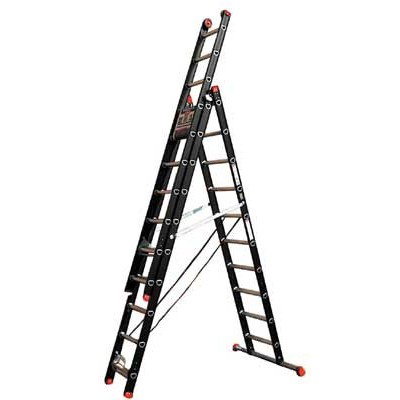 Échelle convertible Mounter 2 éléments - 2 x 8 marches - 2,30/3,90 m - 11,7 kg