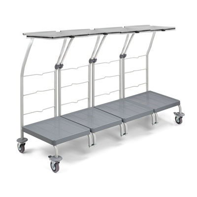 Bag holder without lid - metal - 4 sections - mounted