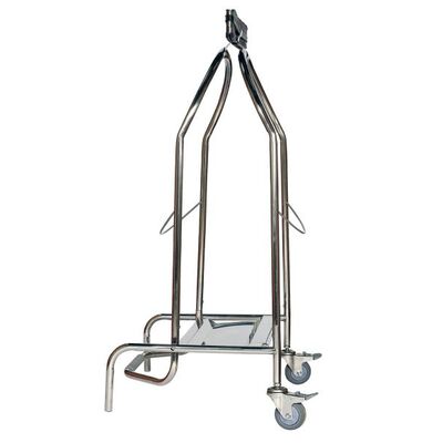 Metal bag holder on wheels with pedal - 110L