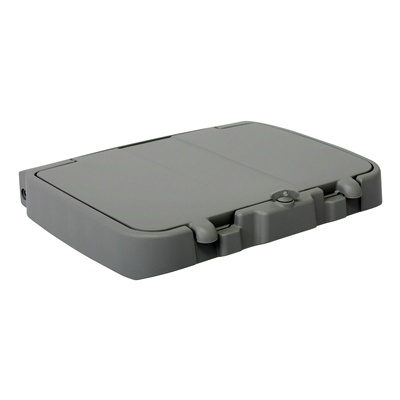 Lid with storage compartment and work schedule holder