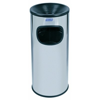 Ash/litter bin- 30 l - BRILLIANT STAINLESS STEEL