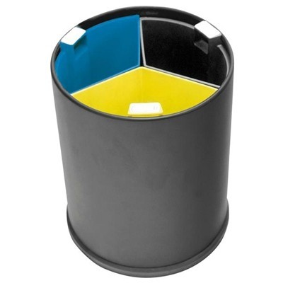 Waste sorting bin - 3 x 3 l - BLACK